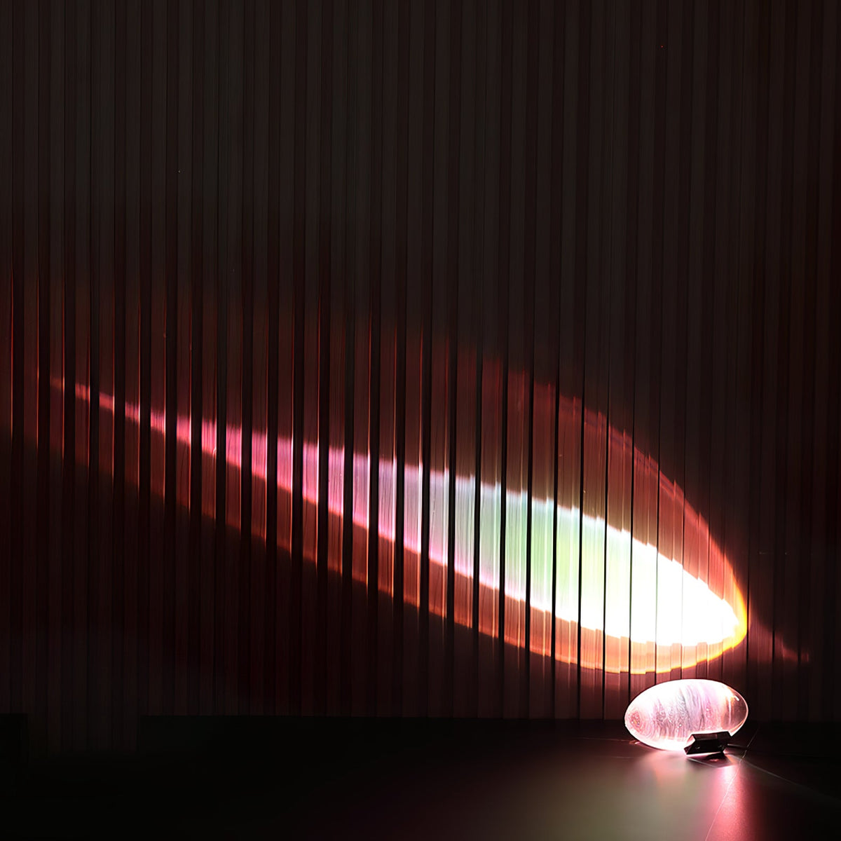 Crystal Glass Pebble Table Lamp, Sunset & Warm Night Light