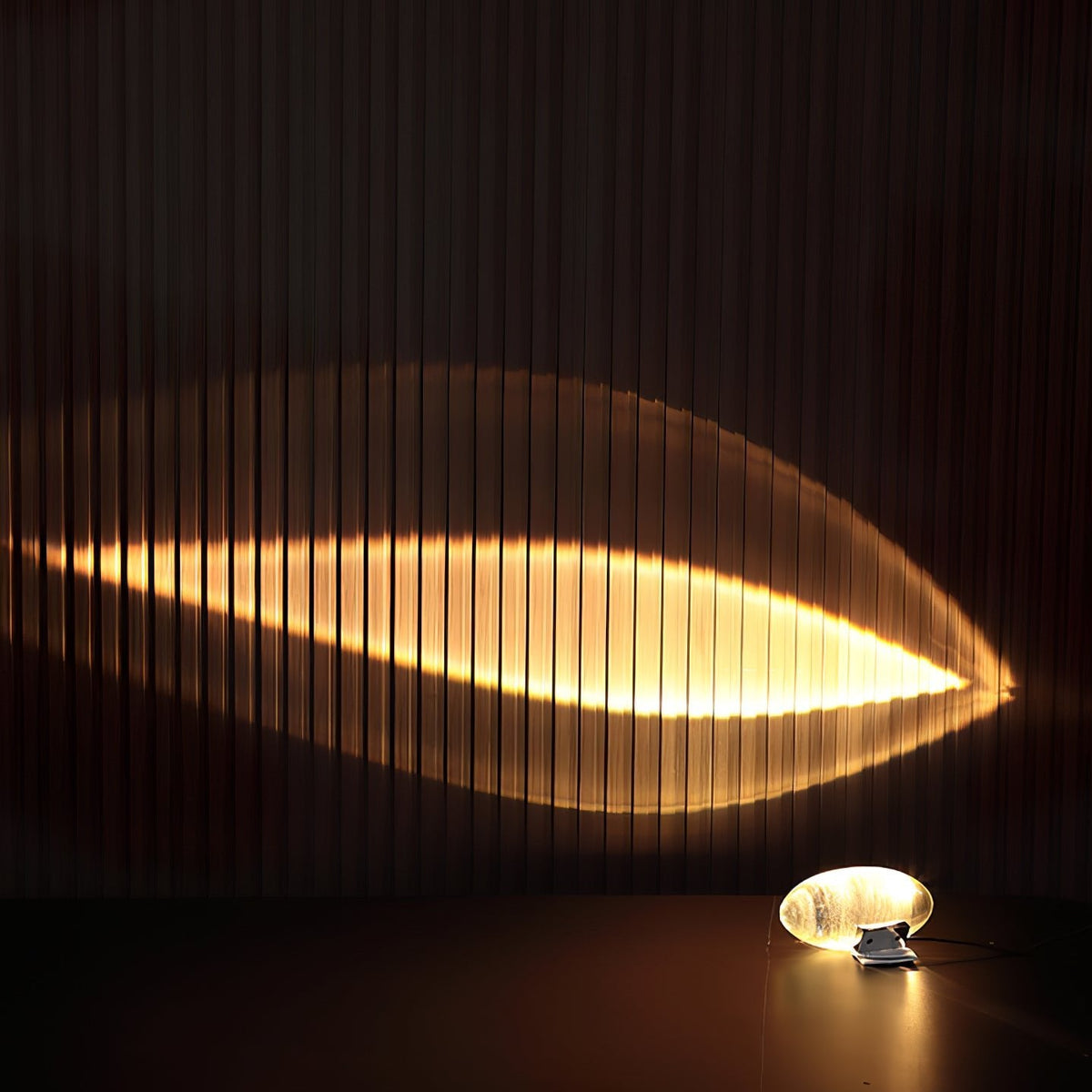 Crystal Glass Pebble Table Lamp, Sunset & Warm Night Light