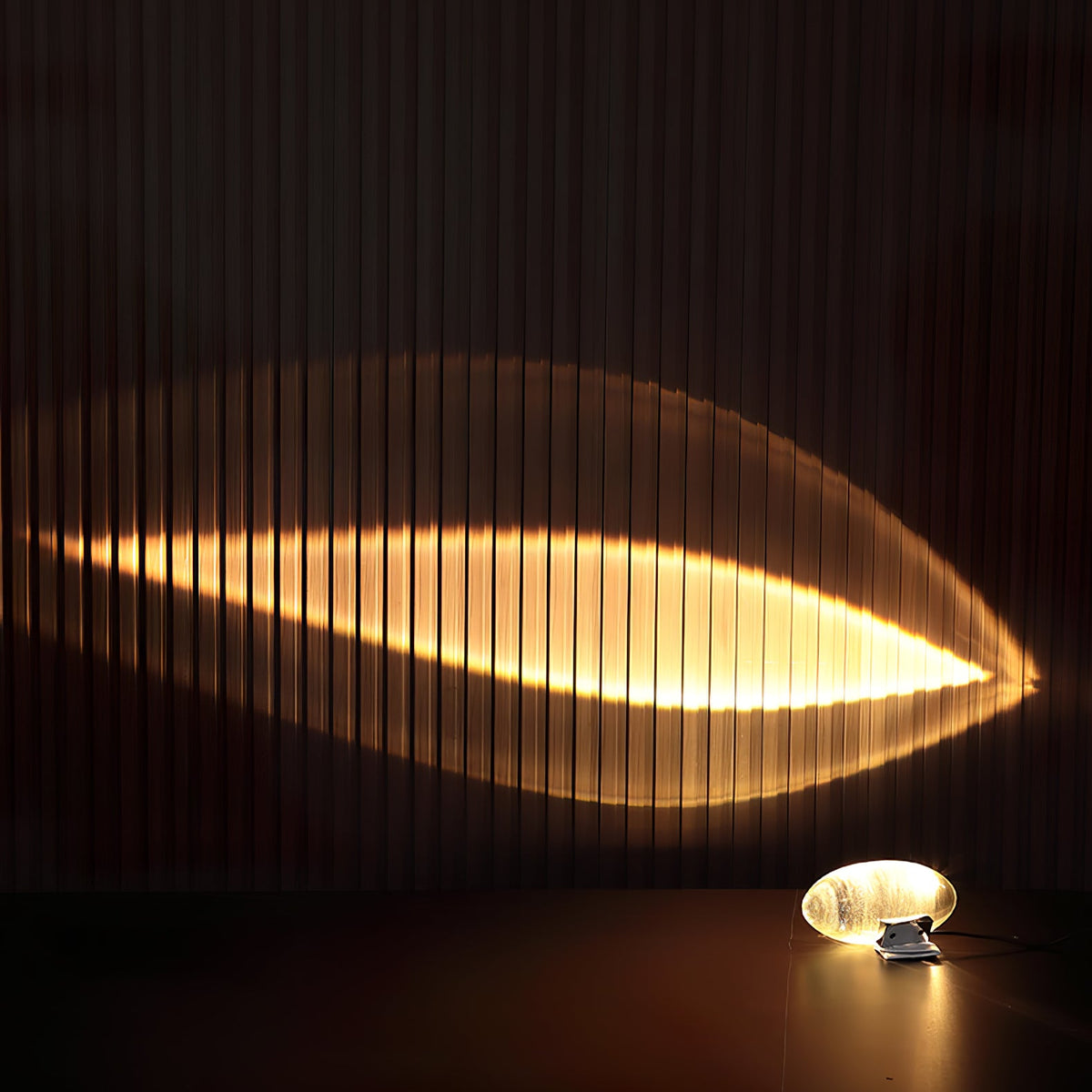 Crystal Glass Pebble Table Lamp, Sunset & Warm Night Light