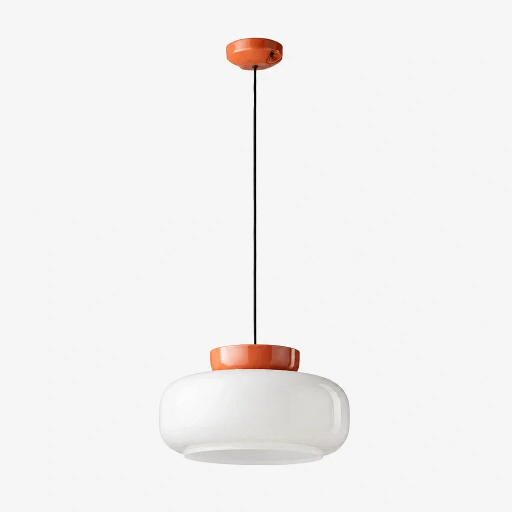 Bauhaus Ceramic Pendant Light, Two-Tone Colorful Bowl Lamp