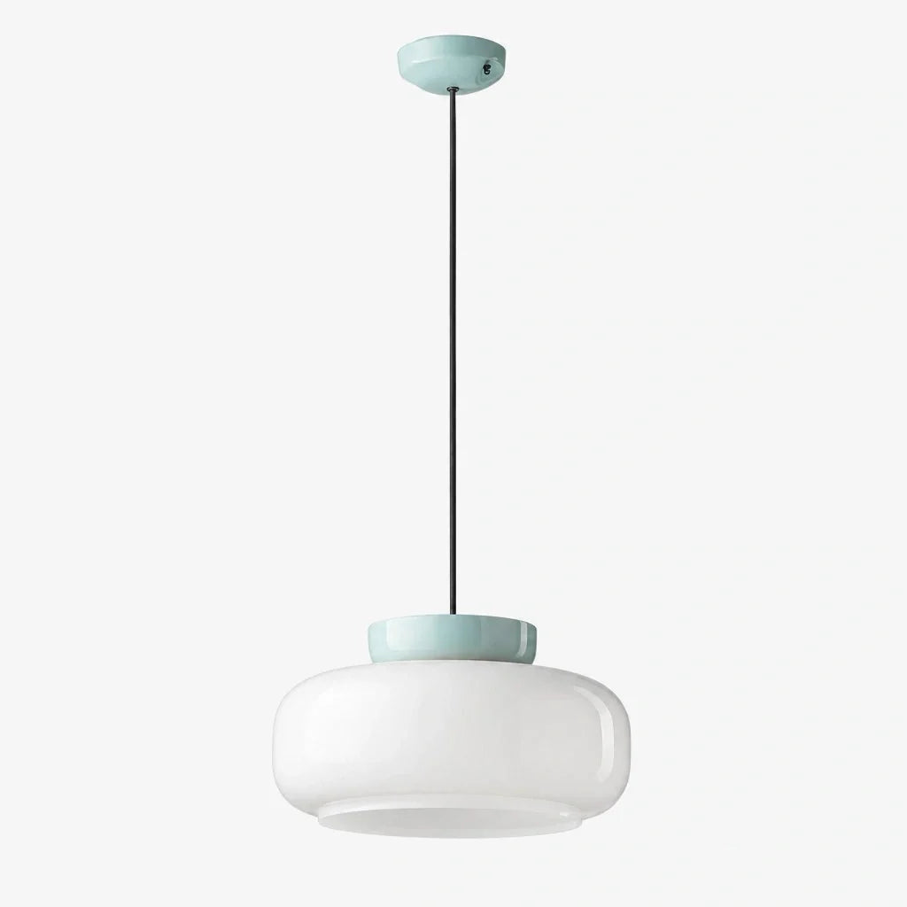 Bauhaus Ceramic Pendant Light, Two-Tone Colorful Bowl Lamp