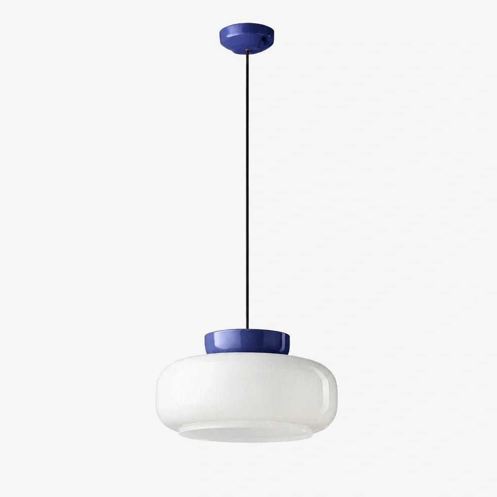 Bauhaus Ceramic Pendant Light, Two-Tone Colorful Bowl Lamp