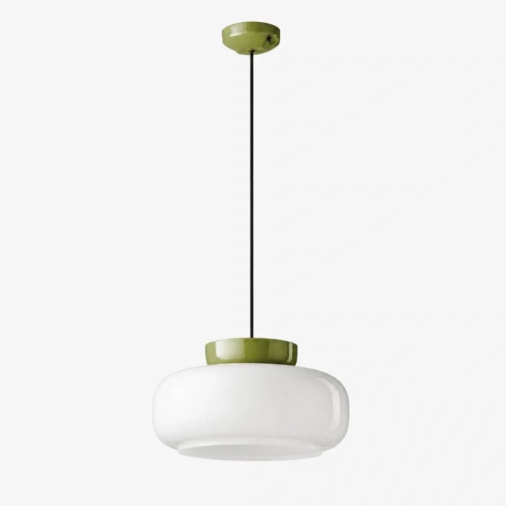 Bauhaus Ceramic Pendant Light, Two-Tone Colorful Bowl Lamp
