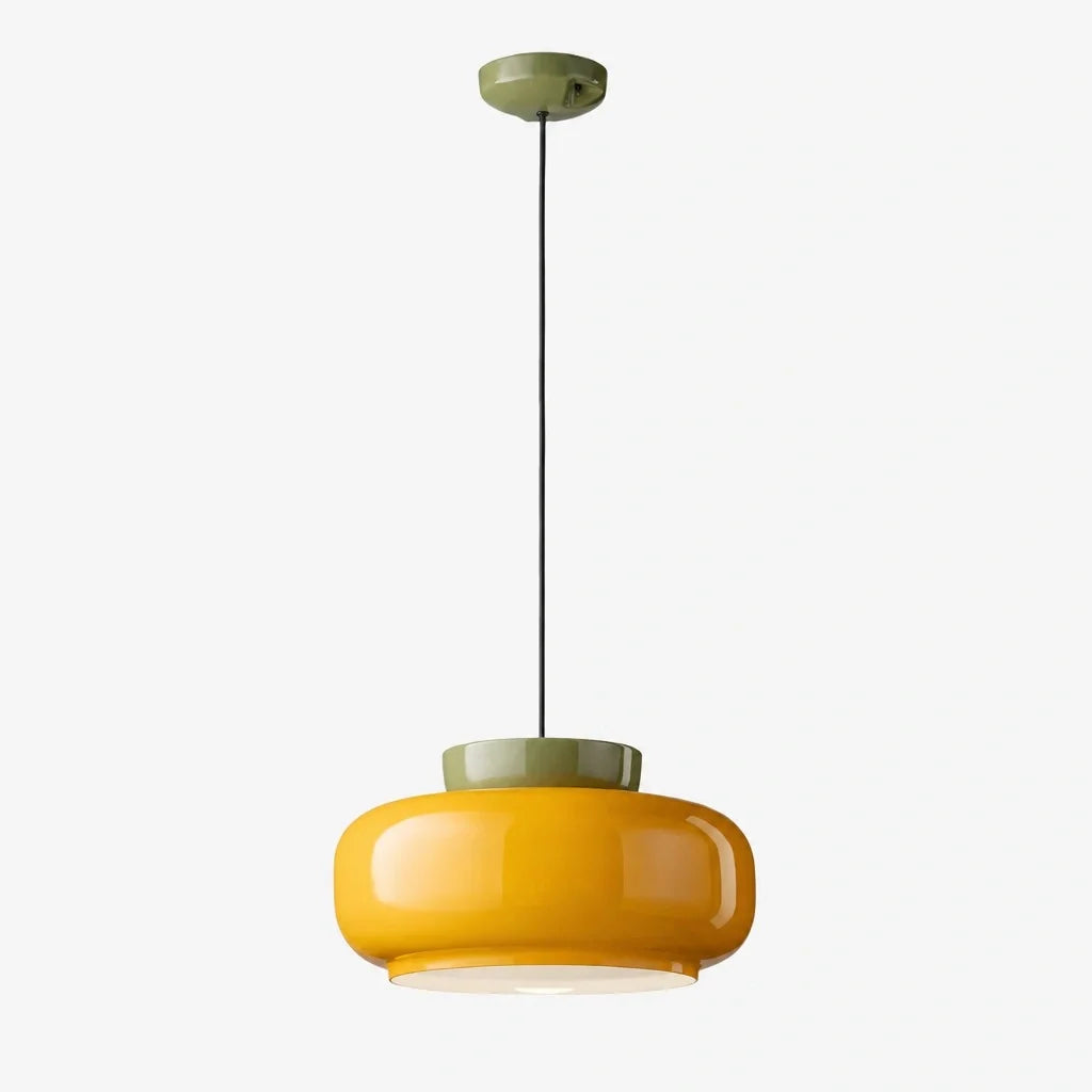 Bauhaus Ceramic Pendant Light, Two-Tone Colorful Bowl Lamp