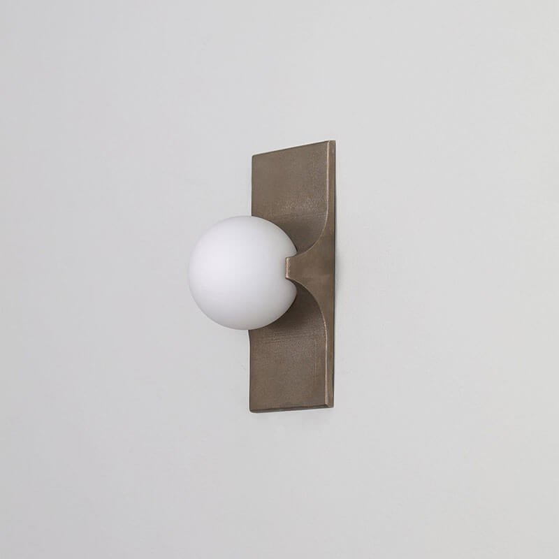 Brass Alabaster Globe Wall Light, Single or Double Sconce