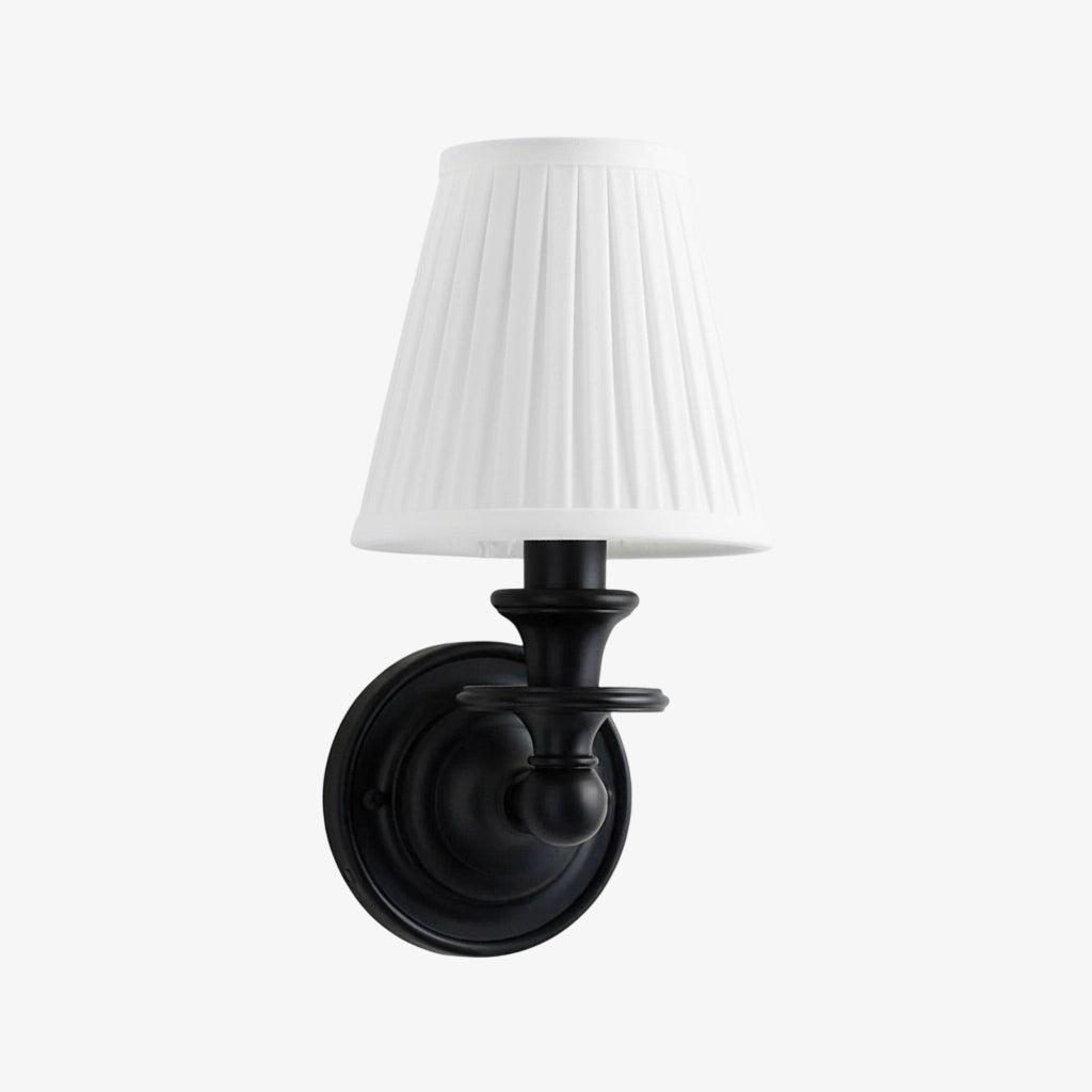 Linen Drum Shade Wall Sconce, Farmhouse Bedroom Wall Lamp