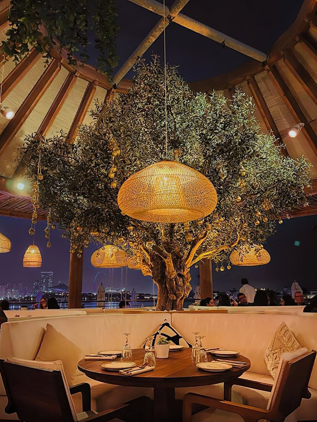 Rattan Pendant Light, Handwoven Wood & Rattan Shade