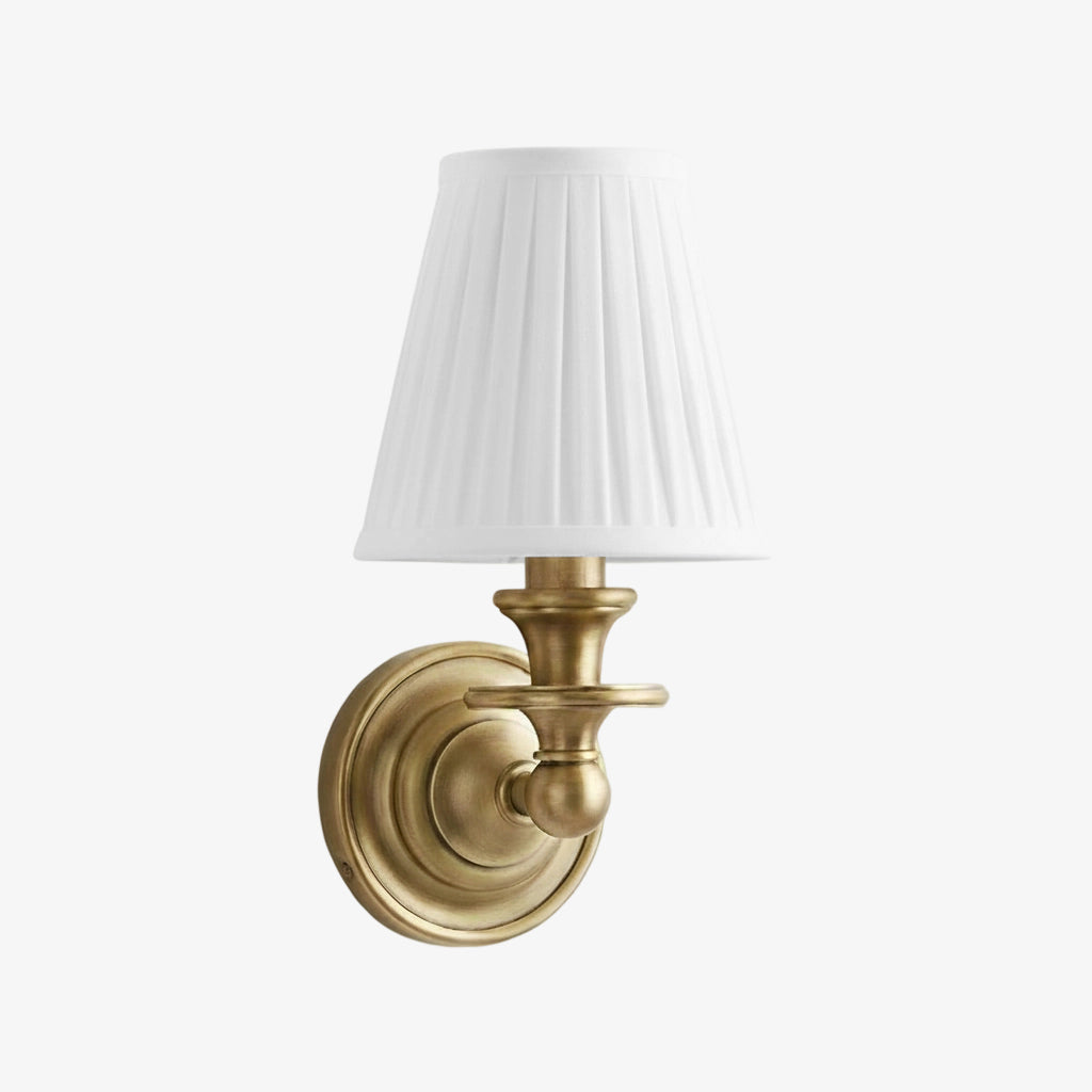 Linen Drum Shade Wall Sconce, Farmhouse Bedroom Wall Lamp