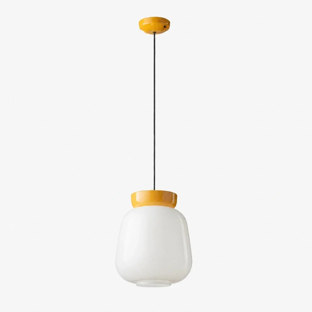 Bauhaus Ceramic Pendant Light, Two-Tone Colorful Bowl Lamp