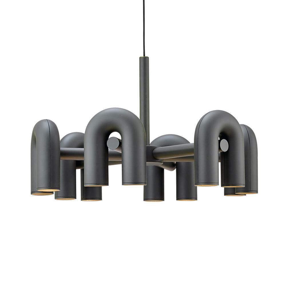 Bauhaus LED Chandelier, Colorful Modular U-Shape Heads
