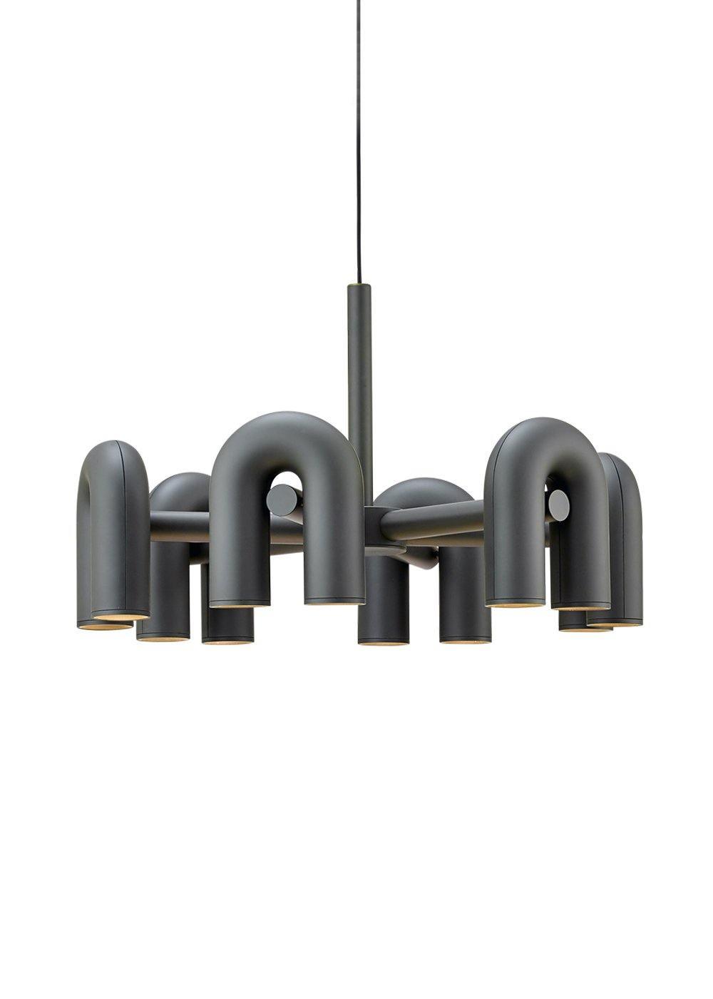 Bauhaus LED Chandelier, Colorful Modular U-Shape Heads