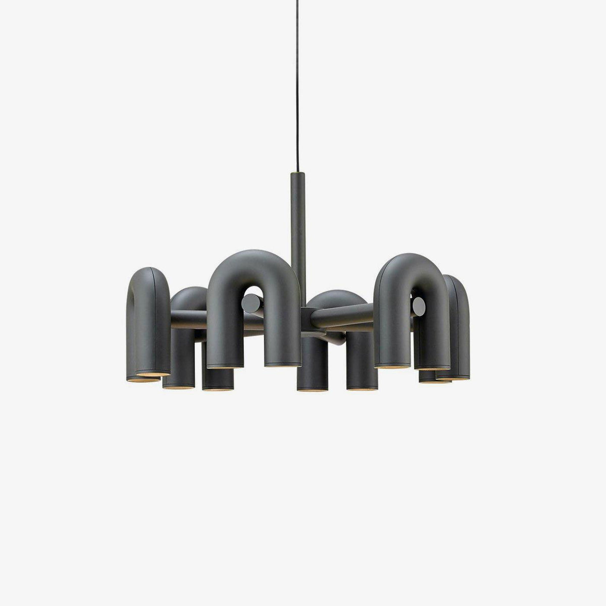 Bauhaus LED Chandelier, Colorful Modular U-Shape Heads