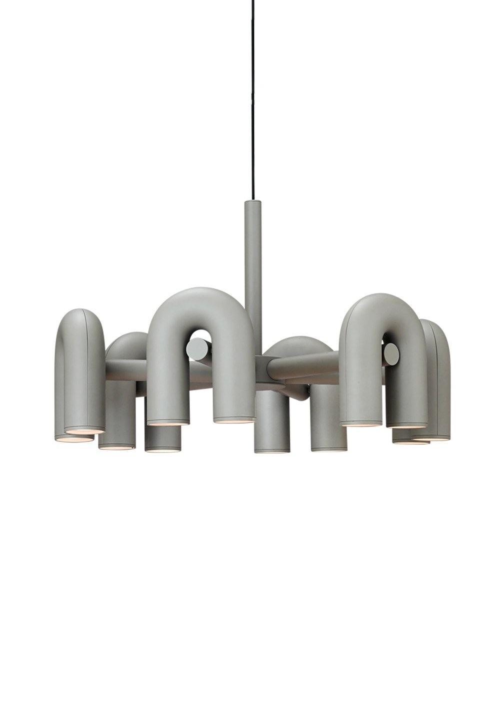 Bauhaus LED Chandelier, Colorful Modular U-Shape Heads