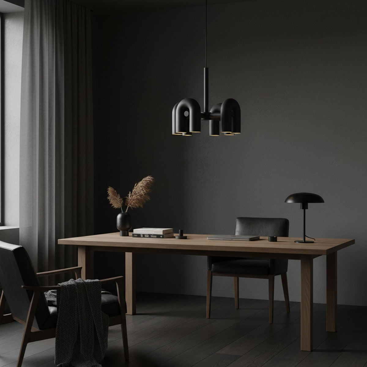 Bauhaus LED Chandelier, Colorful Modular U-Shape Heads