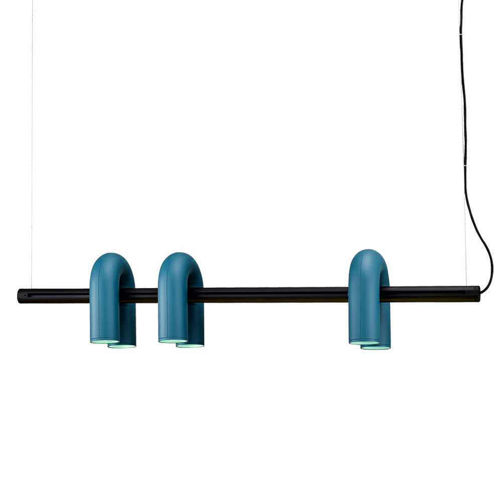 Bauhaus LED Chandelier, Colorful Modular U-Shape Heads