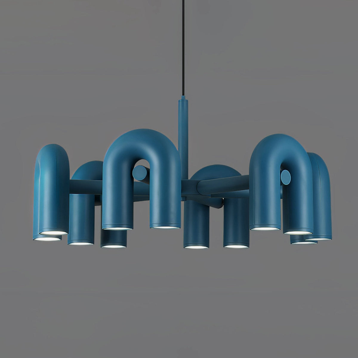 Bauhaus LED Chandelier, Colorful Modular U-Shape Heads