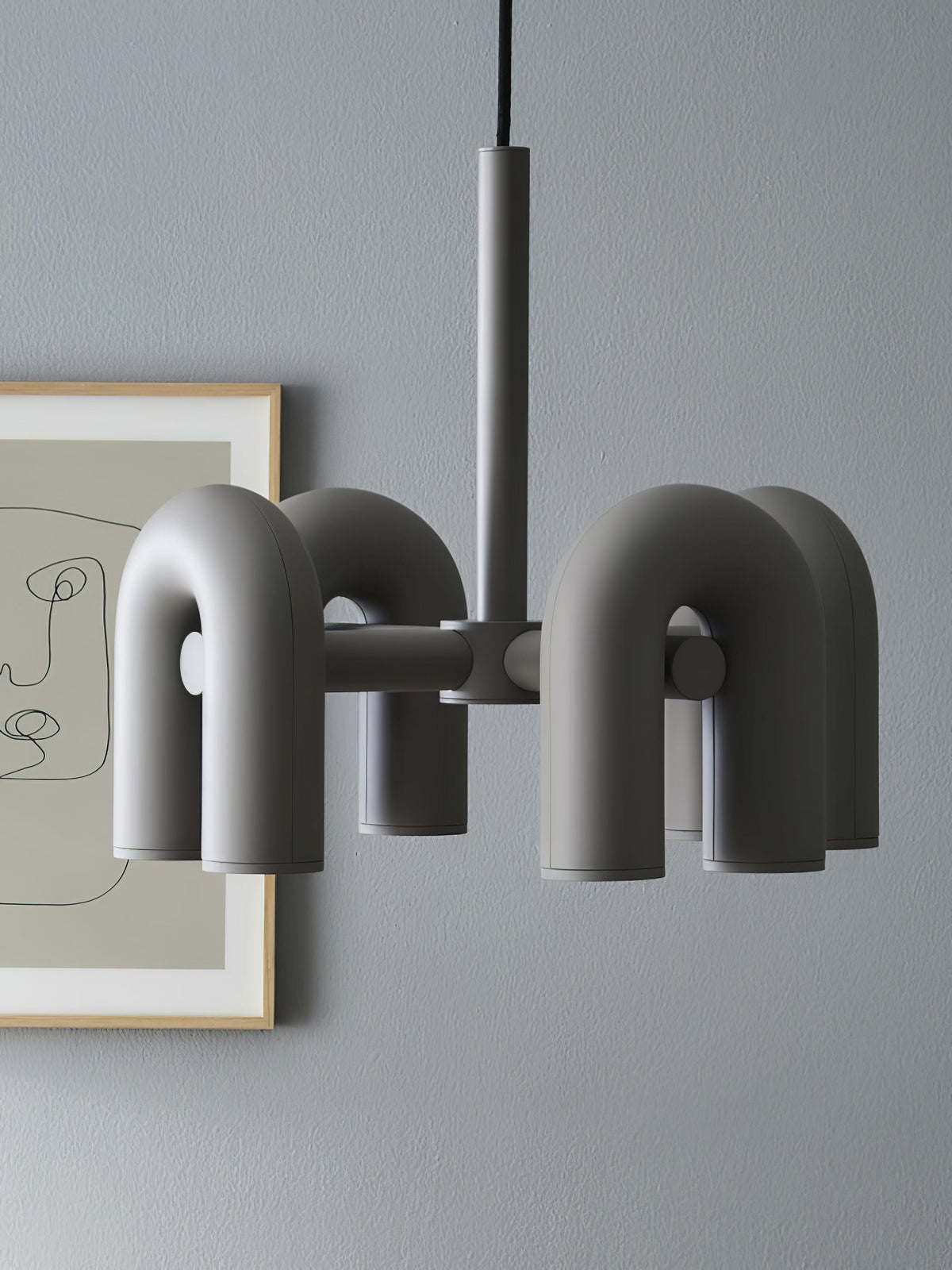 Bauhaus LED Chandelier, Colorful Modular U-Shape Heads