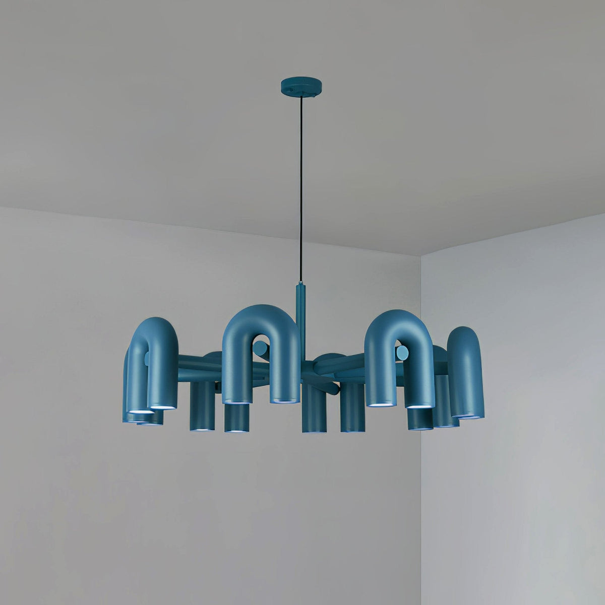 Bauhaus LED Chandelier, Colorful Modular U-Shape Heads