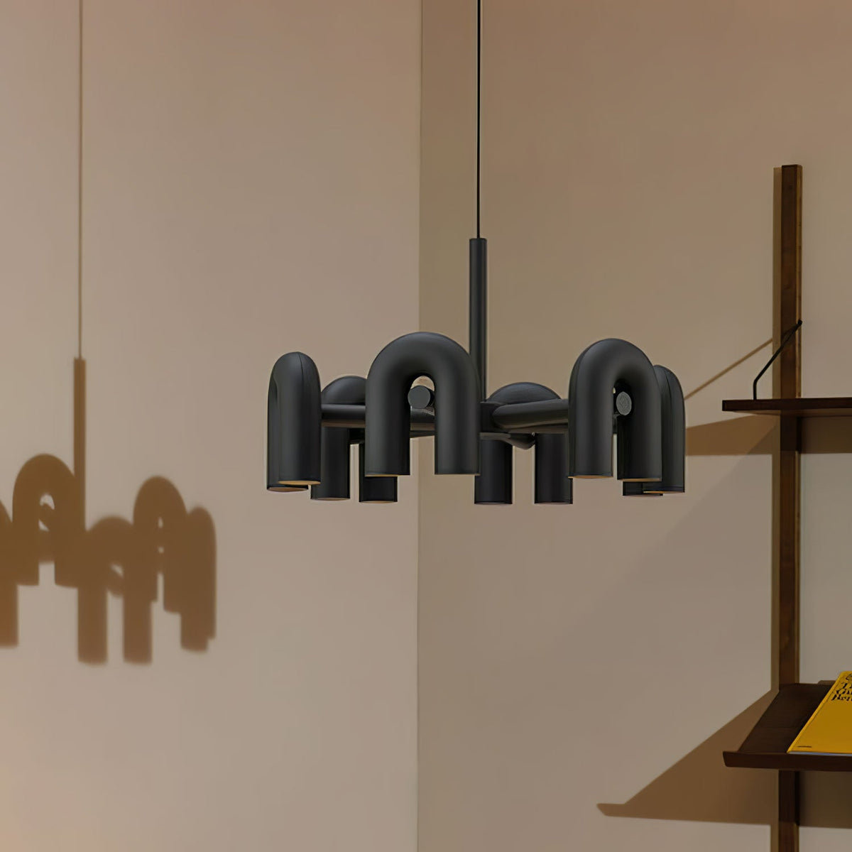 Bauhaus LED Chandelier, Colorful Modular U-Shape Heads