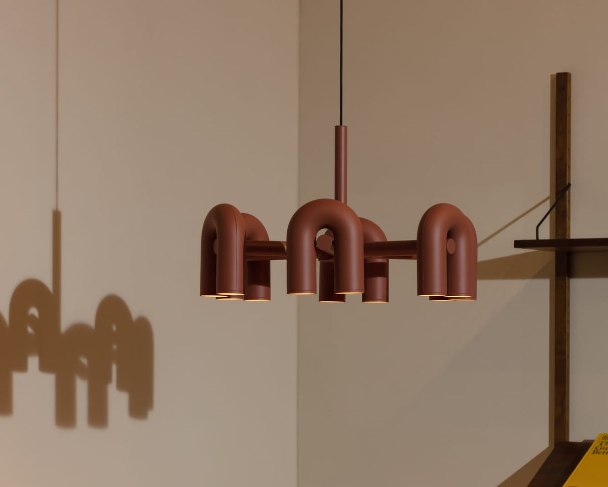 Bauhaus LED Chandelier, Colorful Modular U-Shape Heads