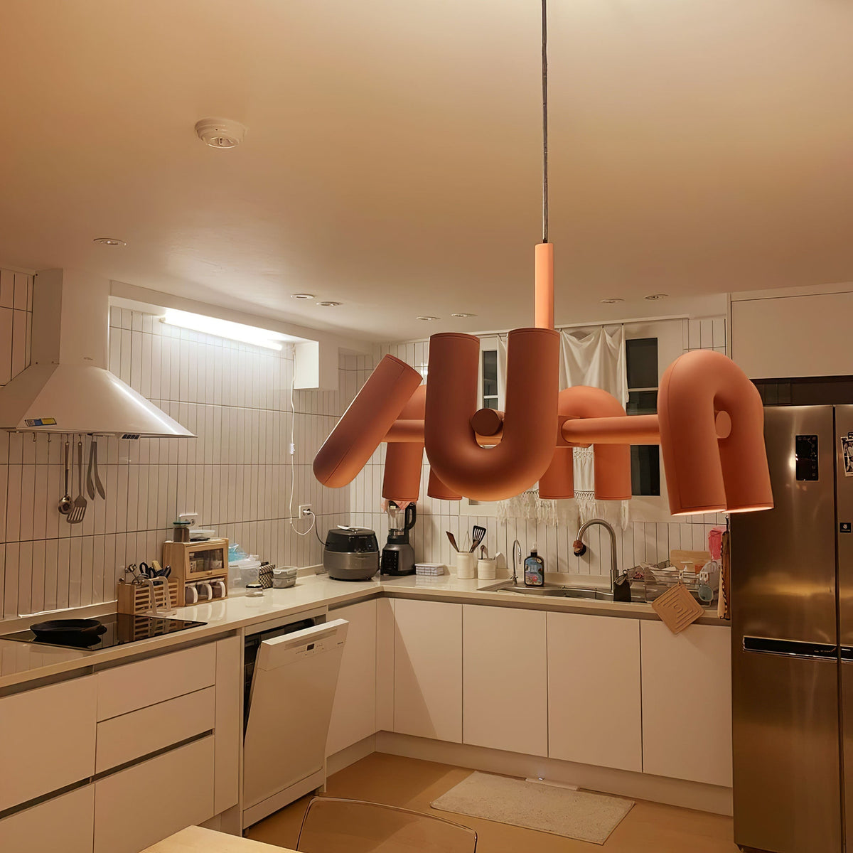 Bauhaus LED Chandelier, Colorful Modular U-Shape Heads