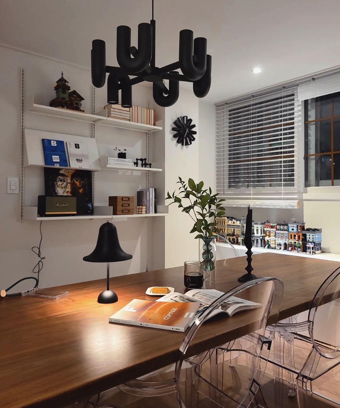 Bauhaus LED Chandelier, Colorful Modular U-Shape Heads