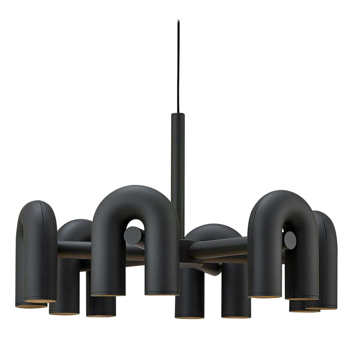 Bauhaus LED Chandelier, Colorful Modular U-Shape Heads