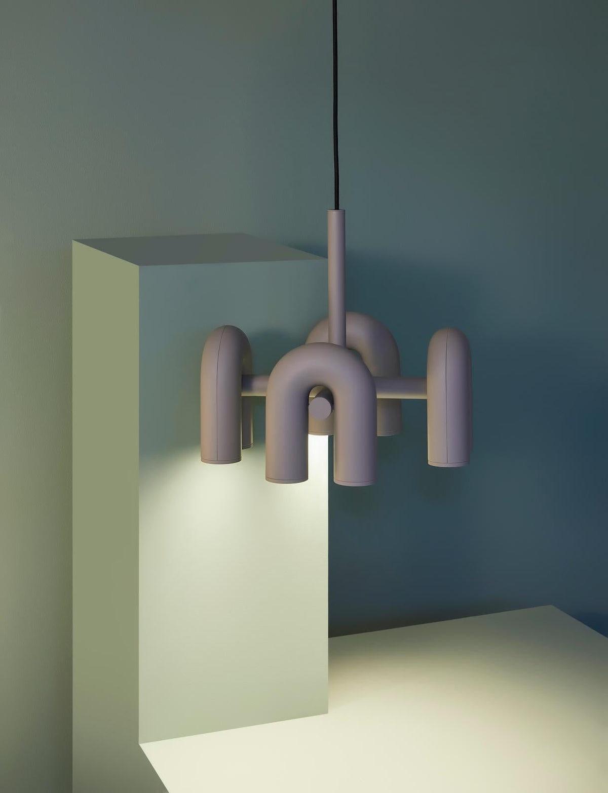 Bauhaus LED Chandelier, Colorful Modular U-Shape Heads