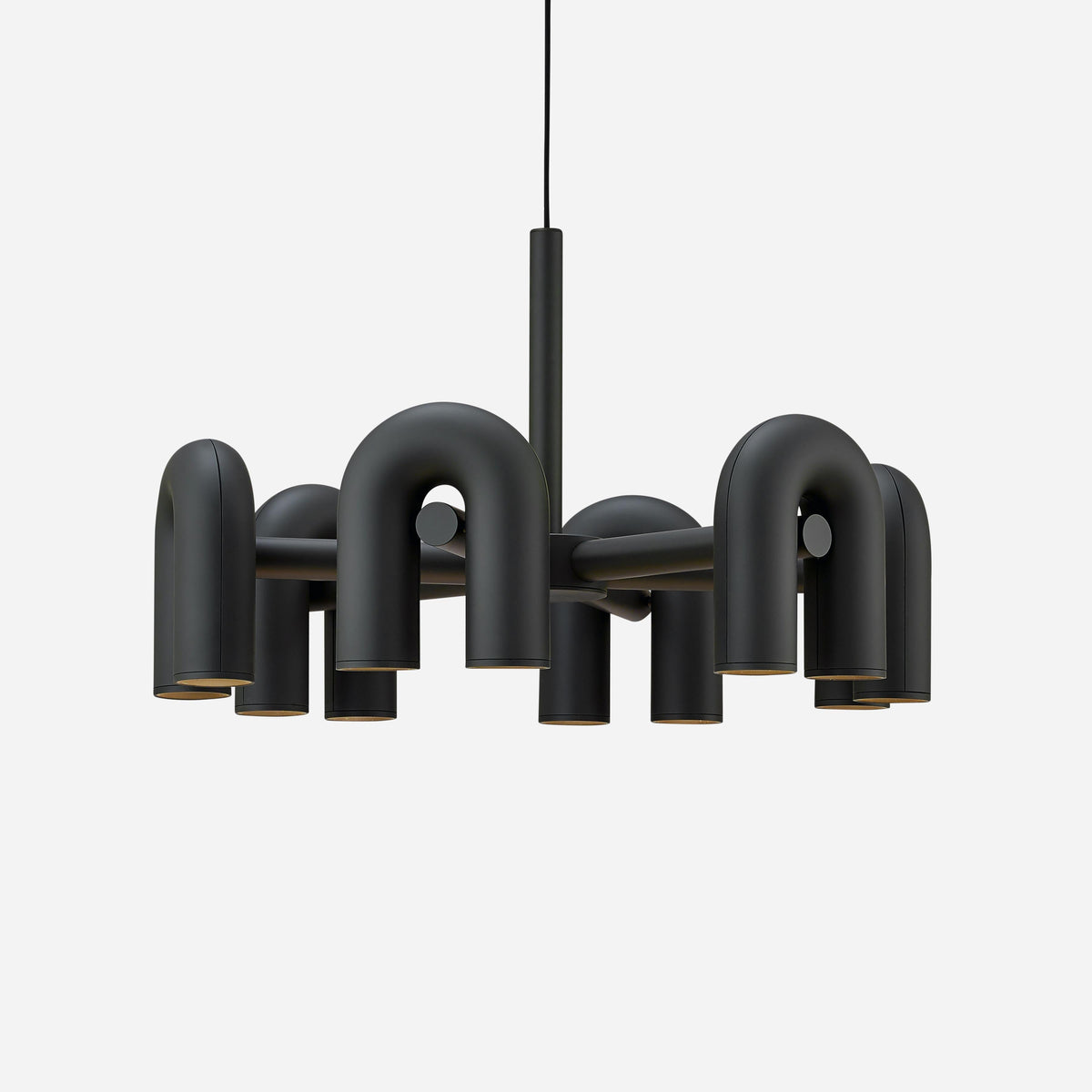 Bauhaus LED Chandelier, Colorful Modular U-Shape Heads