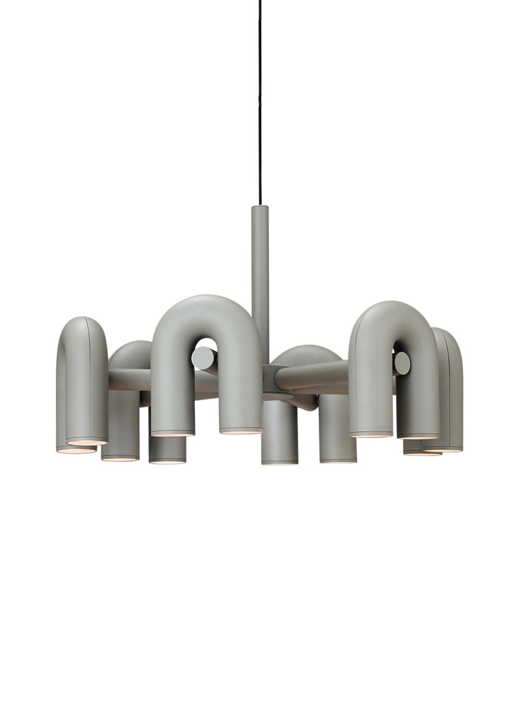 Bauhaus LED Chandelier, Colorful Modular U-Shape Heads