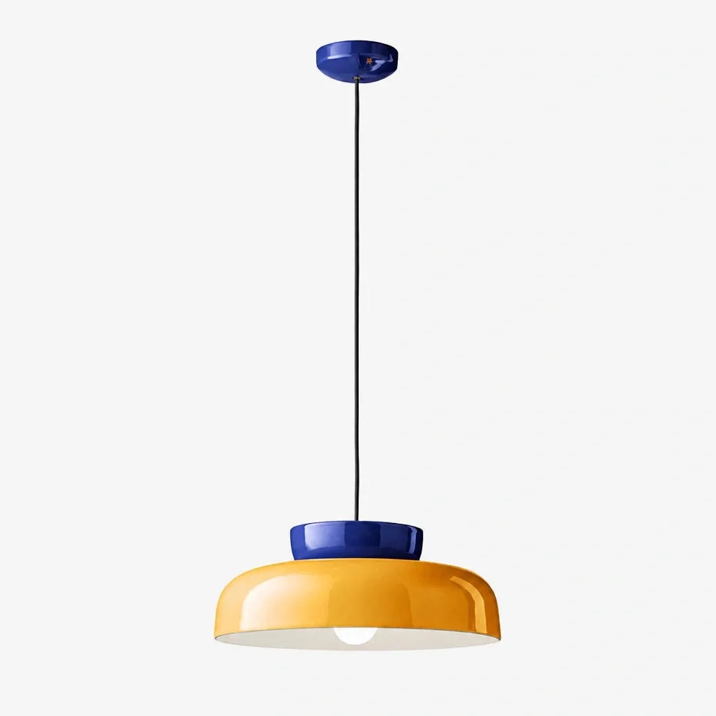 Bauhaus Ceramic Pendant Light, Two-Tone Colorful Bowl Lamp