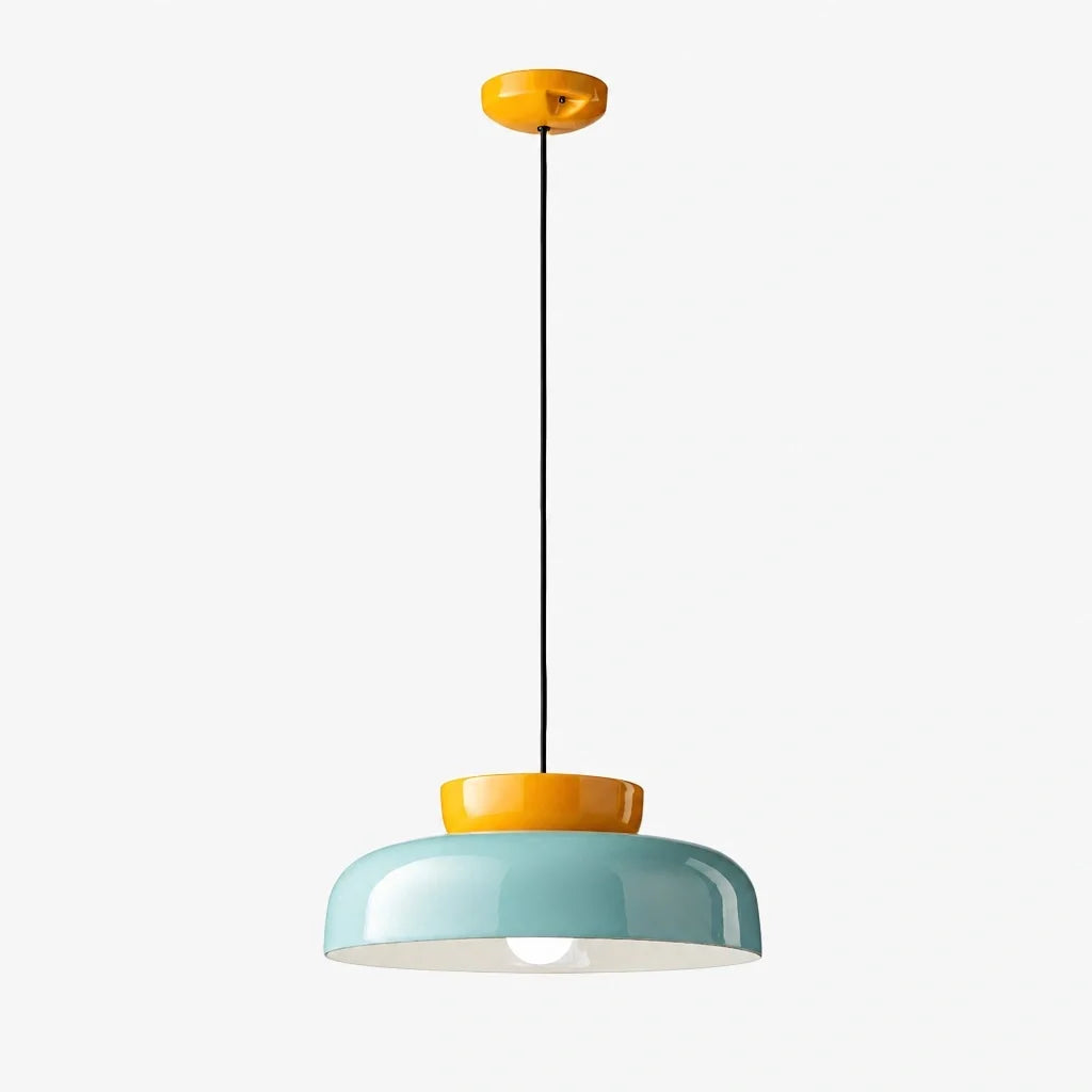 Bauhaus Ceramic Pendant Light, Two-Tone Colorful Bowl Lamp