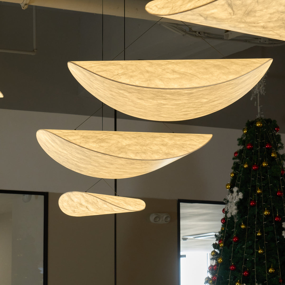 Silk Cloud Pendant Light, Large Fabric Chandelier, Dimmable