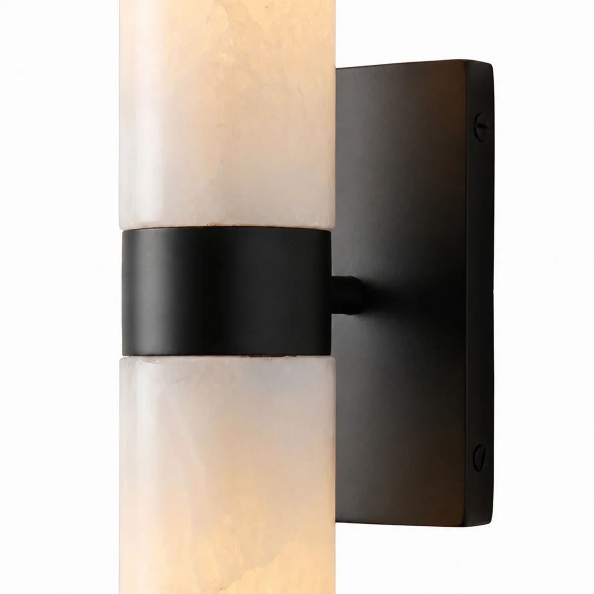 Alabaster Double Tube Sconce, Twin Cylinder Tall Wall Light