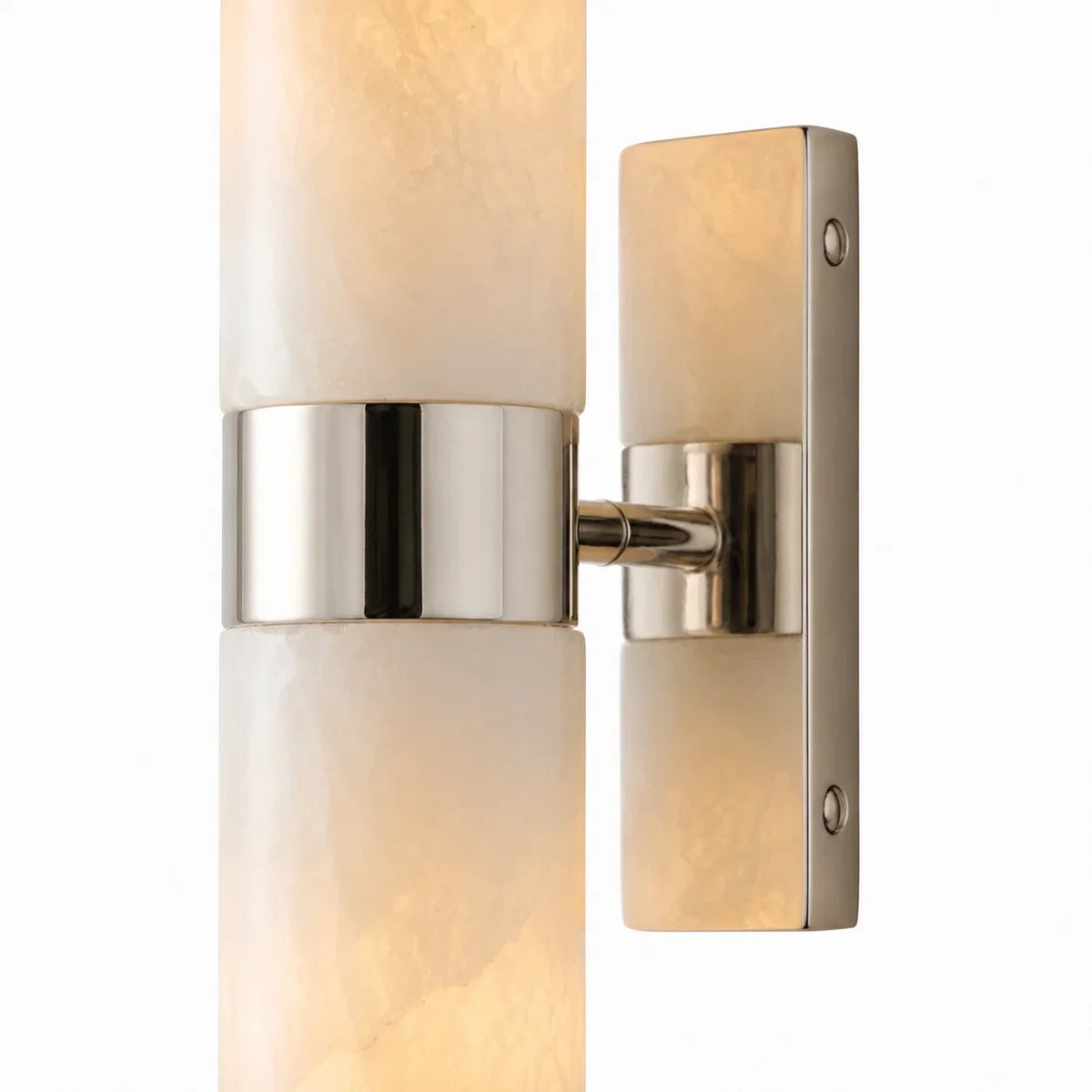 Alabaster Double Tube Sconce, Twin Cylinder Tall Wall Light