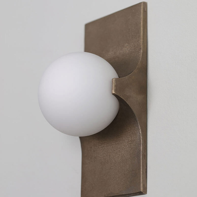 Brass Alabaster Globe Wall Light, Single or Double Sconce