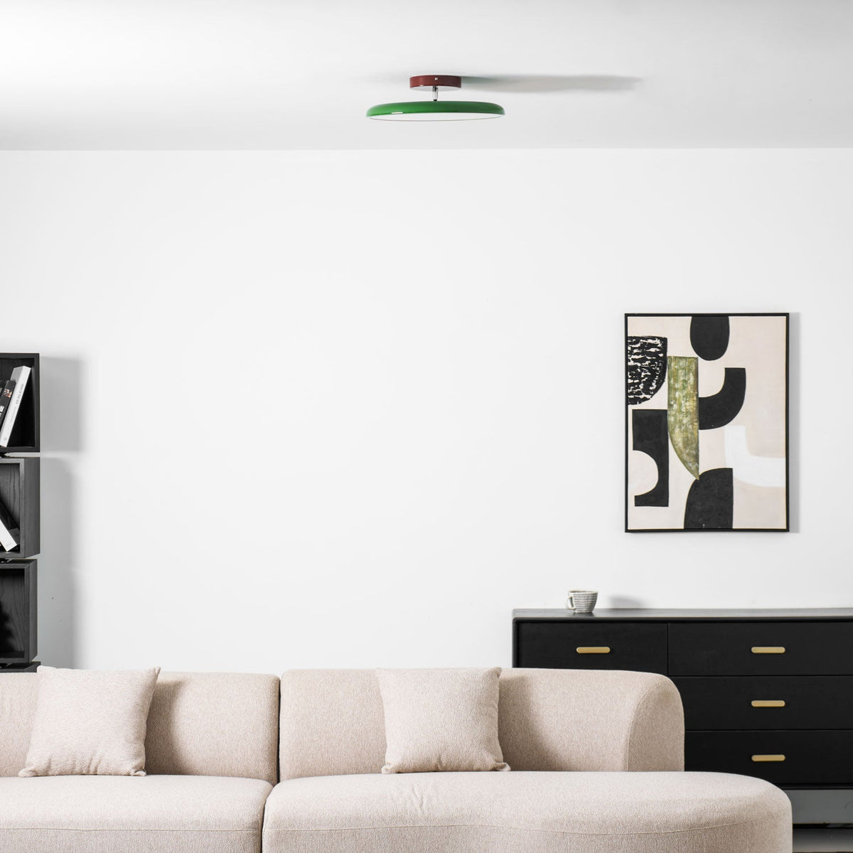 Bauhaus Swivel Arm Ceiling Light, Dimmable LED Disc Lamp