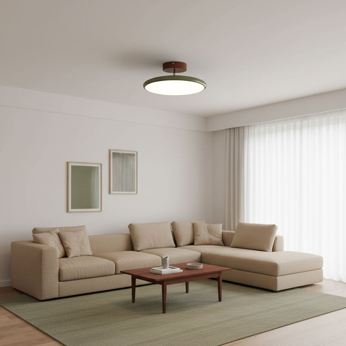 Bauhaus Swivel Arm Ceiling Light, Dimmable LED Disc Lamp