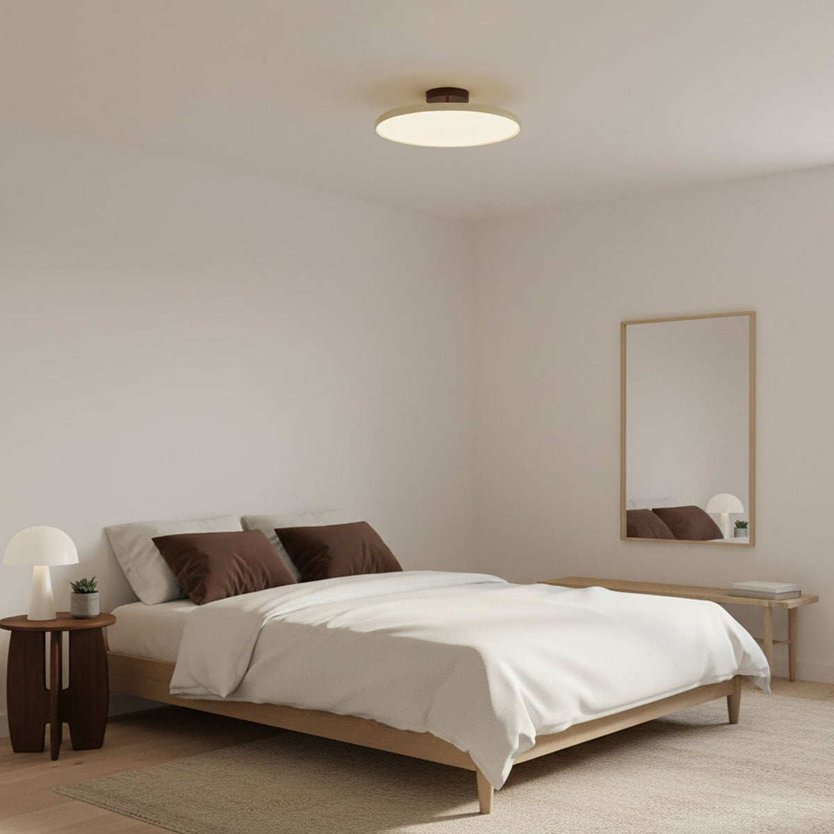Bauhaus Swivel Arm Ceiling Light, Dimmable LED Disc Lamp