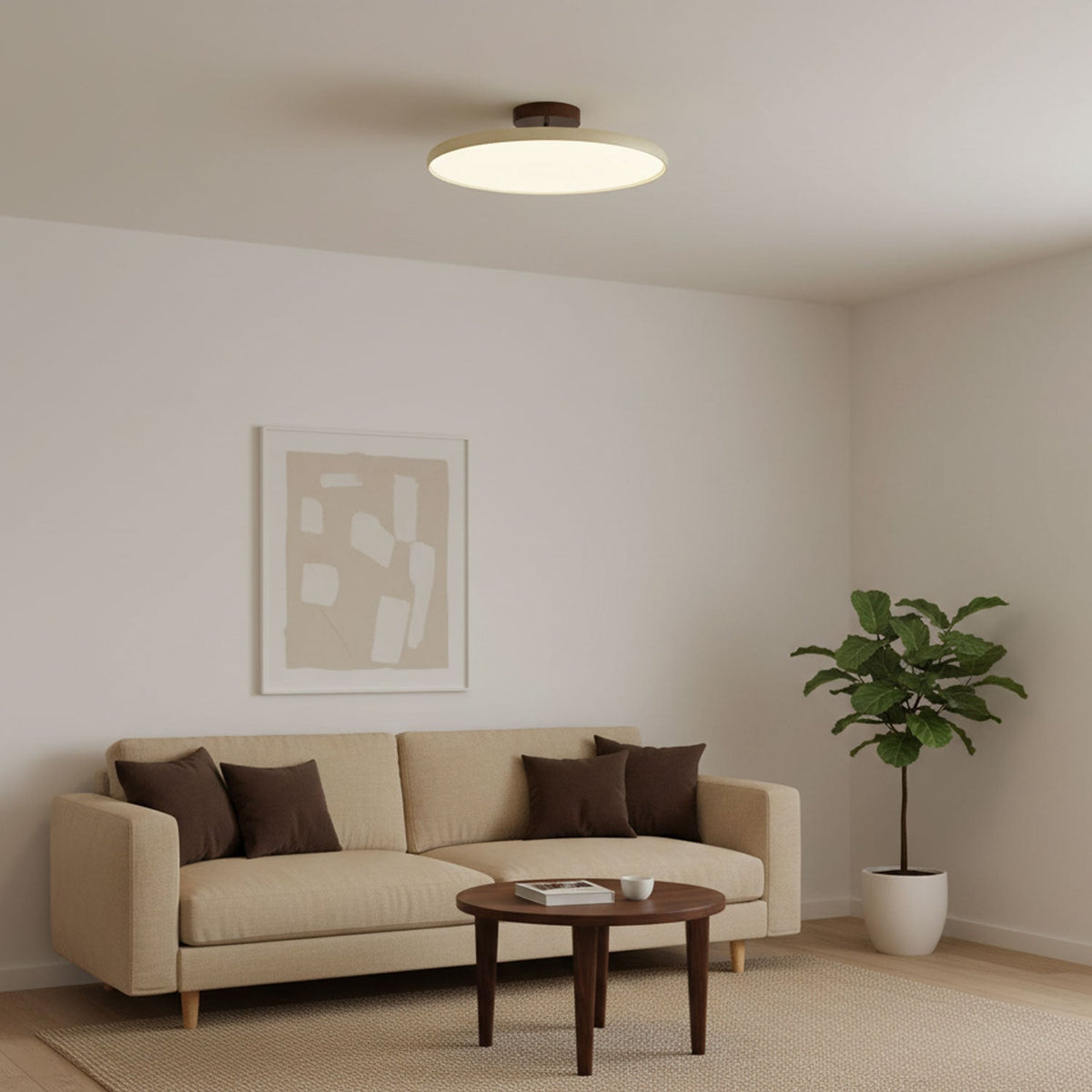 Bauhaus Swivel Arm Ceiling Light, Dimmable LED Disc Lamp