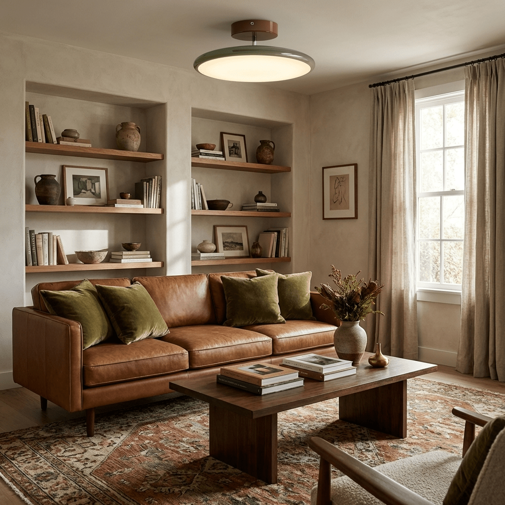 Bauhaus Swivel Arm Ceiling Light, Dimmable LED Disc Lamp