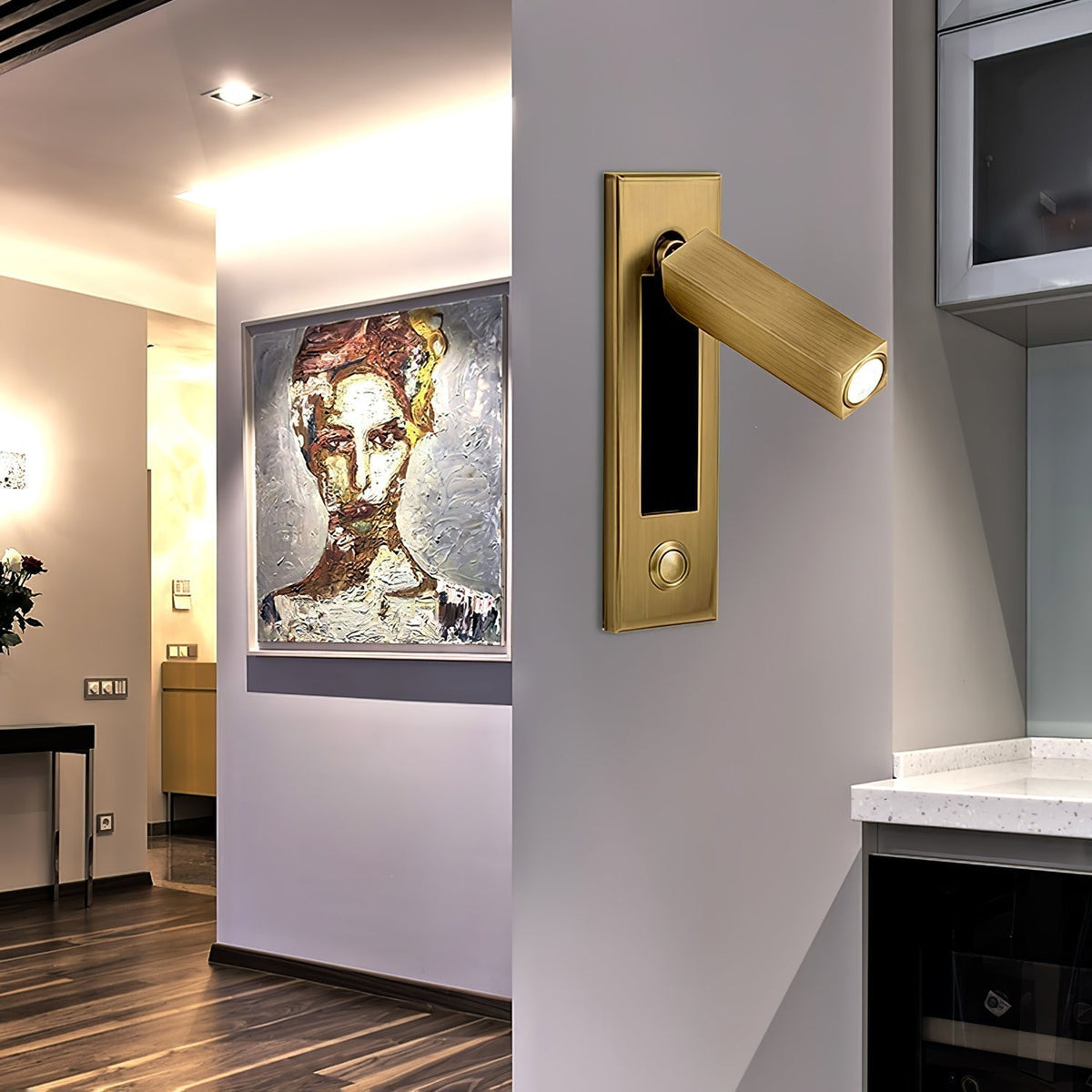 Luxury LED Reading Wall Sconce, Modern Bedside Wall Light