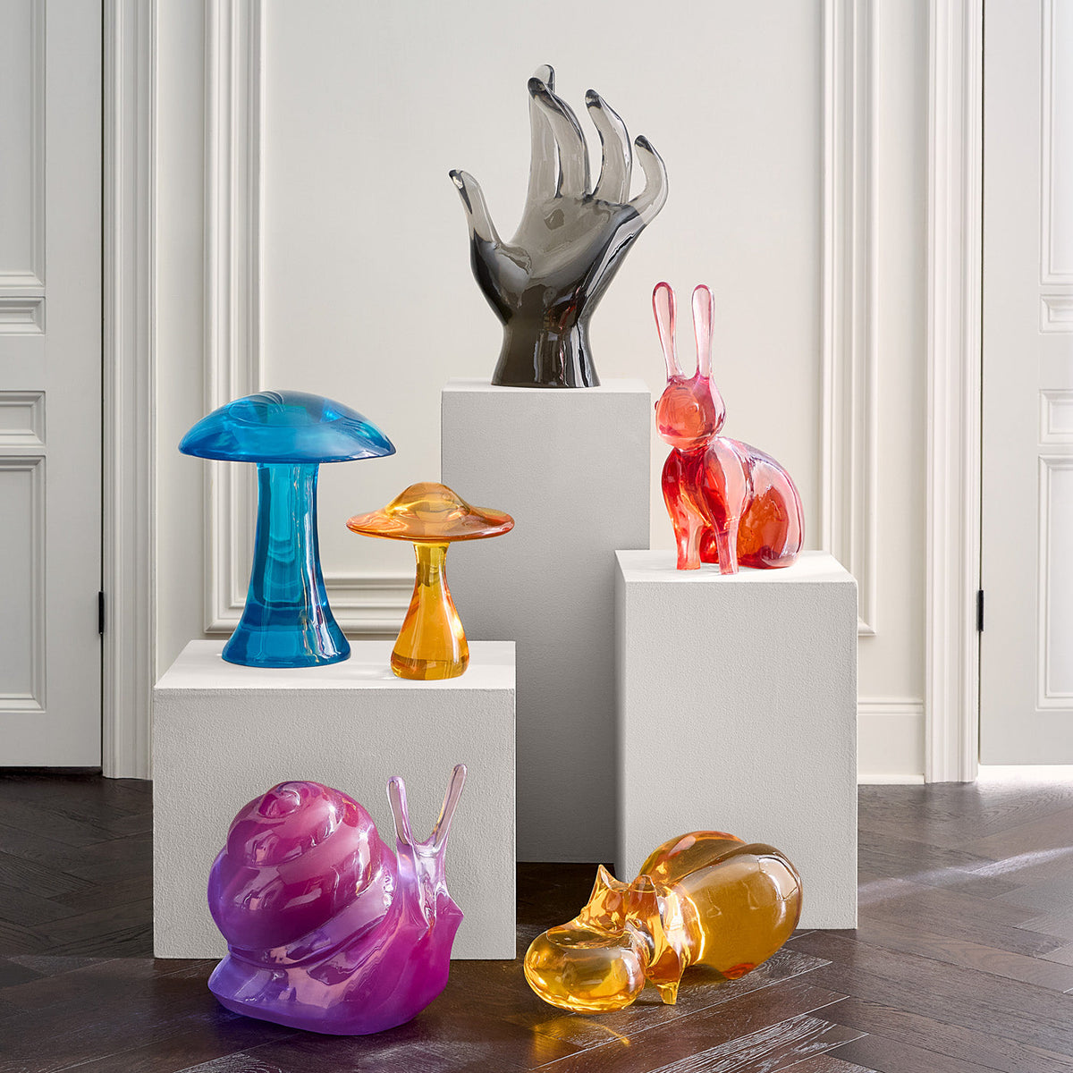 Acrylic Rabbit Sculpture, Giant Red Decorative Objet