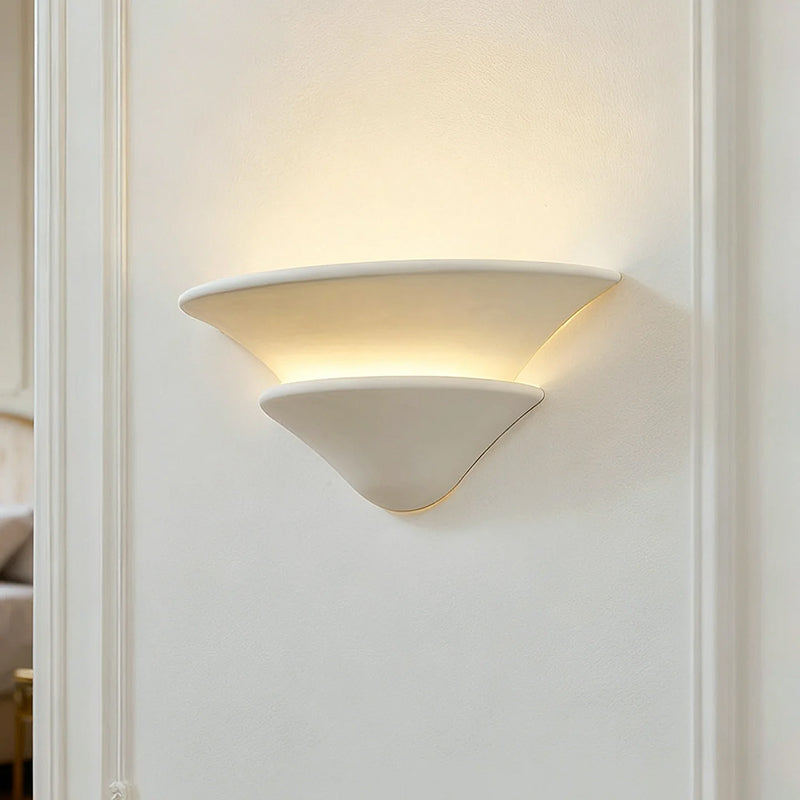 Cut Alabaster Wall Light, 15 Inch Modern Stone Wall Sconce