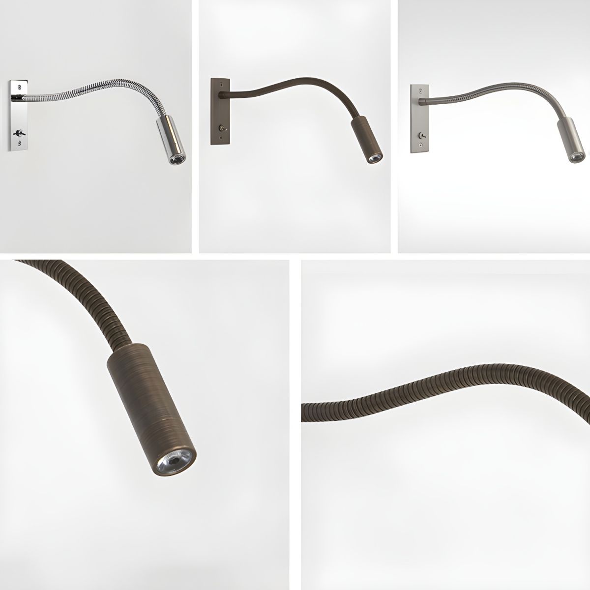Gooseneck Wall Sconce, Adjustable LED Reading Light for Bed