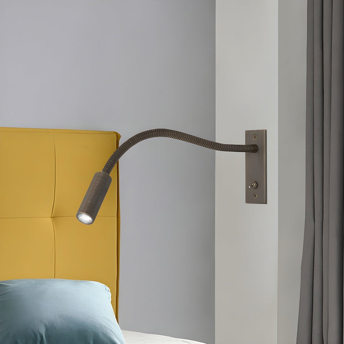 Gooseneck Wall Sconce, Adjustable LED Reading Light for Bed
