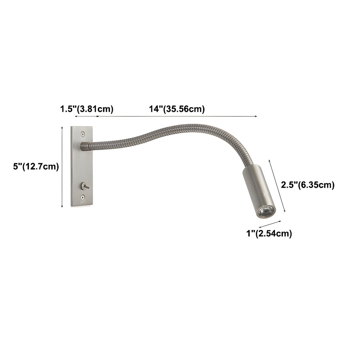 Gooseneck Wall Sconce, Adjustable LED Reading Light for Bed