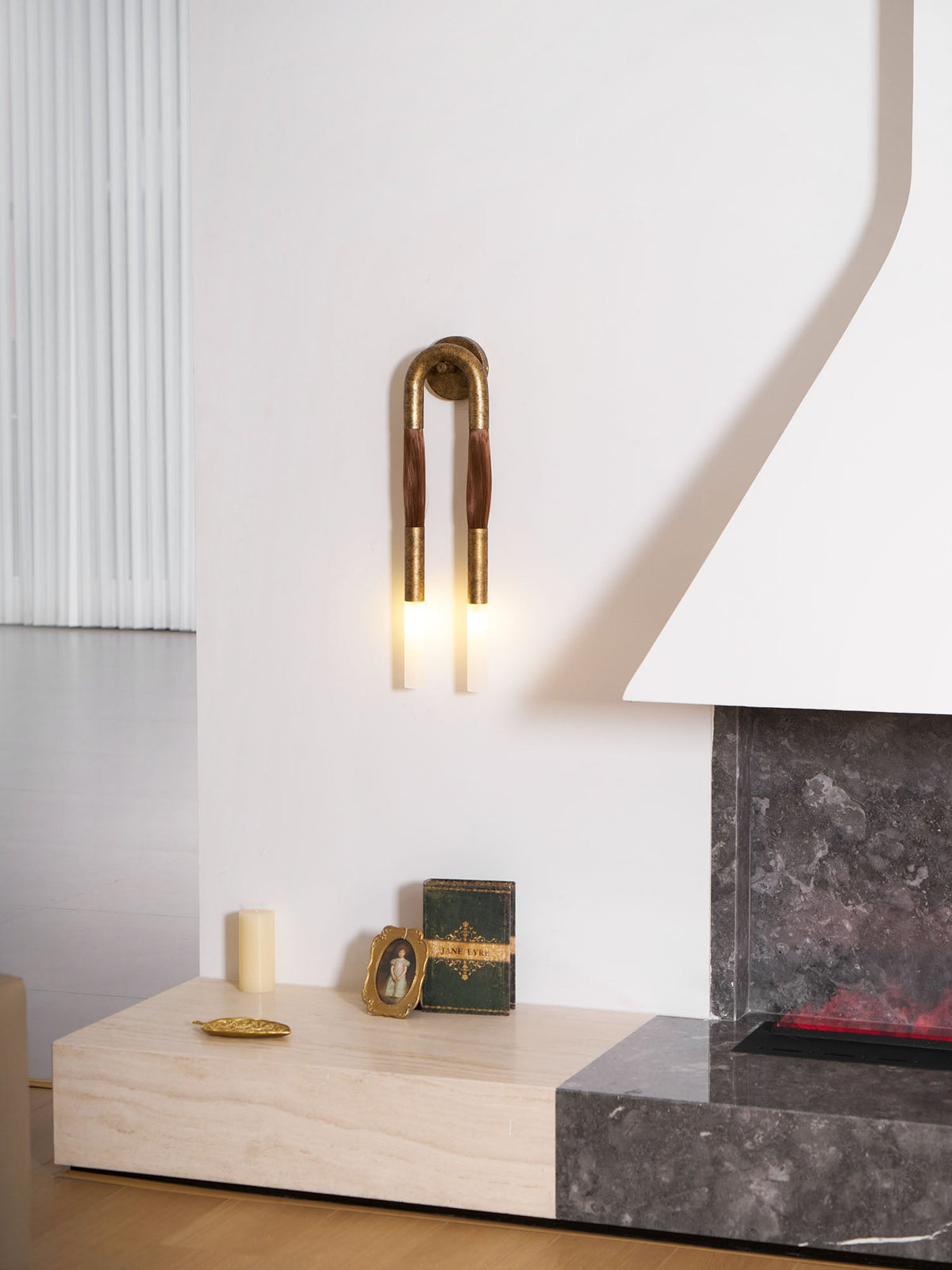 Horsehair Wall Sconce, Sculptural Faux Mane Iron Wall Light