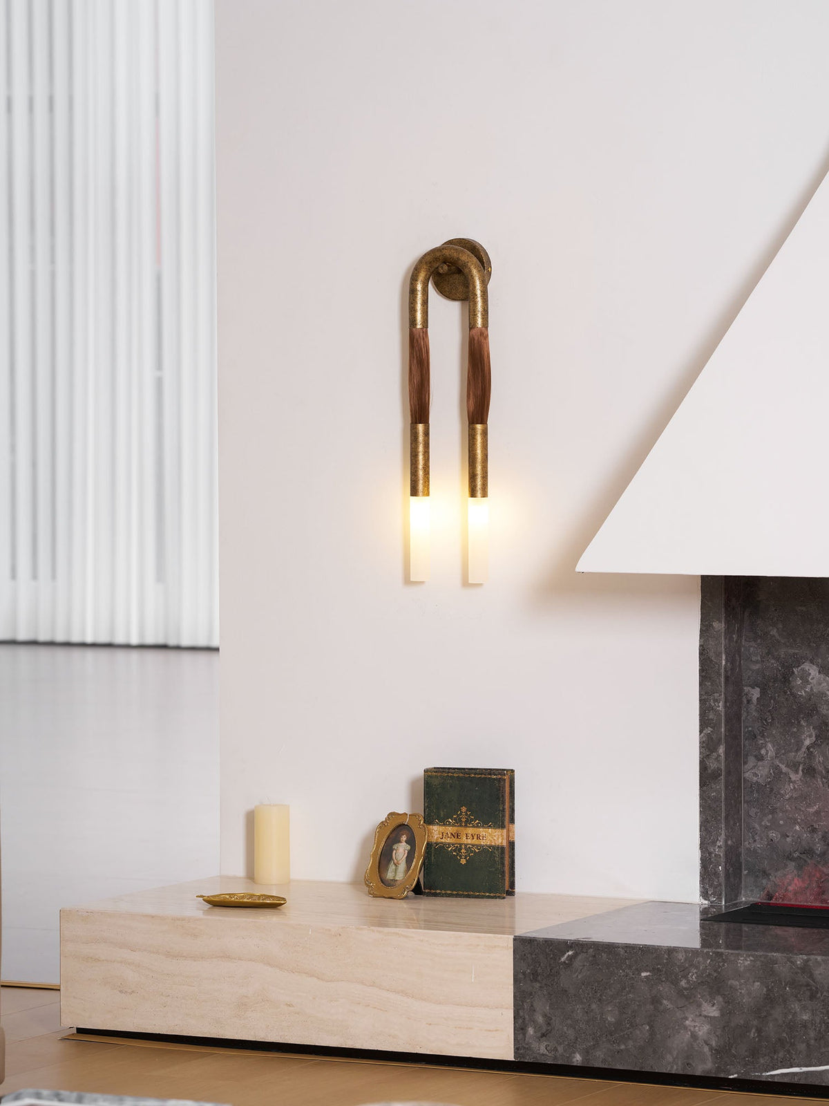 Horsehair Wall Sconce, Sculptural Faux Mane Iron Wall Light