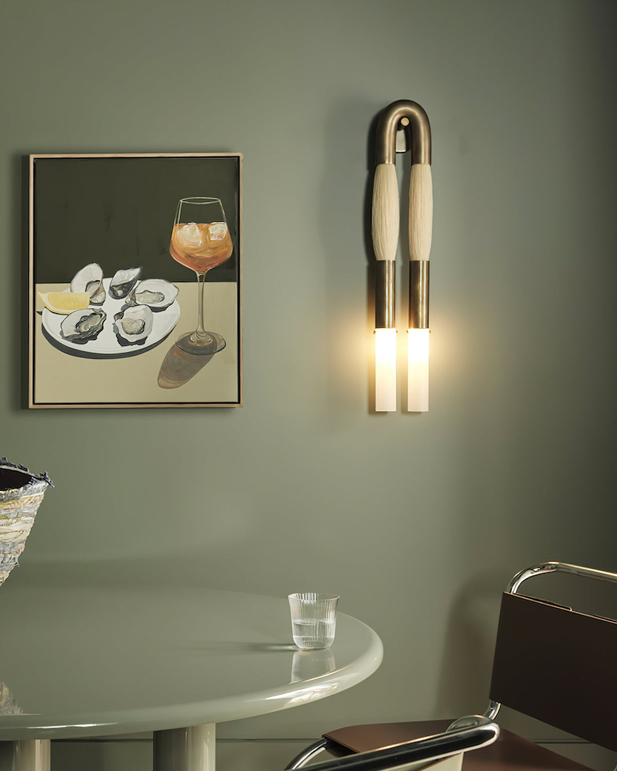 Horsehair Wall Sconce, Sculptural Faux Mane Iron Wall Light